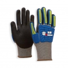 東顯18-3-003 18針HPPE丁腈磨砂涂層手背TPR防撞防割手套